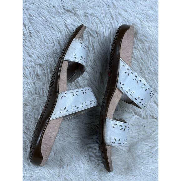 Vionic Randi LTHR Sandals Shoes Womens Size 9 White Slide Two Strap Comfort - Picture 3 of 7